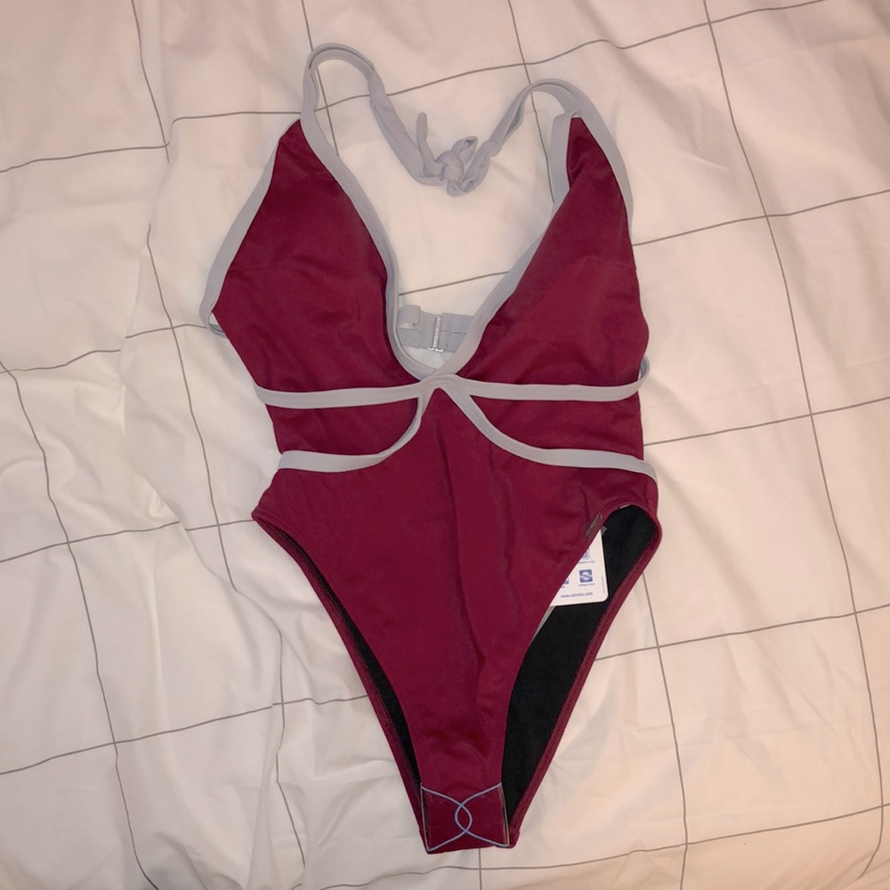 ASOS Free Society swimsuit red one piece size 8